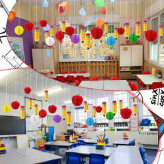 24 Pcs Classroom Decor Back to School Decorations Hanging Honeycomb Centerpiece