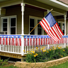 2 Pack Red White Blue Foil Fringe Garland 40 Ft Patriotic Party Backdrop Decor