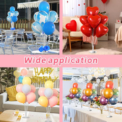 4 Sets Balloon Stand Kit Balloon Sticks with Base for Table, Balloon Stands for