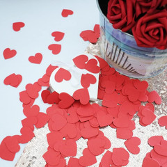 Hot Red Heart Confetti Wedding Birthday Party Favors Love Theme Table Scatter De