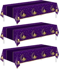Childom Ramadan Tablecloth 3Pk 54×108 Purple Eid
