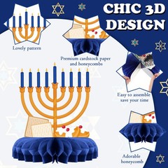 Pasimy 9 Pcs Passover Table Centerpieces Decorations Happy Passover Honeycomb Ce