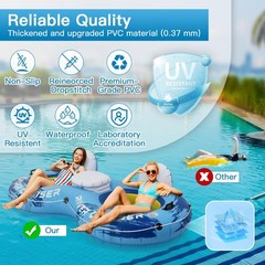 River Tubes for Floating Heavy Duty Inflatable Lounger Premium Water Rafts Pool