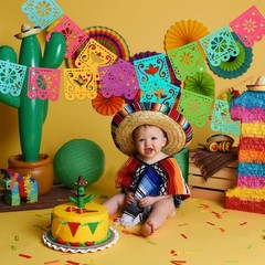 2 Mexican Fiesta Party Decorations Banners, Felt Cinco de Mayo Decorations Ba…