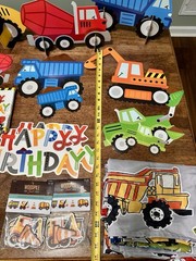 Large Bundle of Construction Theme Room Decor/Party Decorations (Framed Art, Woo