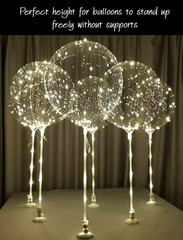 Clear Transparent Balloon Sticks and Stands 10pc set, holders, reusable ballo…