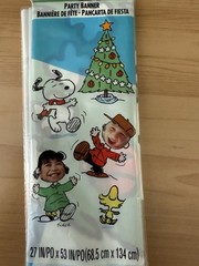 Peanuts Snoopy Vintage Hallmark Christmas Holiday Party Express Banner Decor NOS