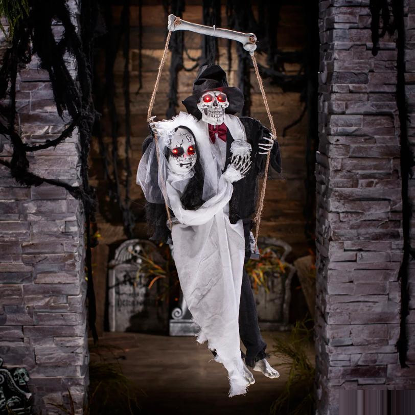 35″ Light-Up Hanging Talking Couple Halloween Decoration – Morris Costumes