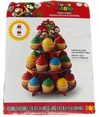 Super Mario & Luigi Cupcake Treat Stand Wilton Nintendo Holds 24 Cupcakes Sealed