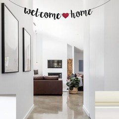 Welcome Home Glitter Banner Hanging Decoration Welcome Sign Home Decor