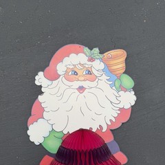1990 Santa Claus Stand Up Statue Christmas Decor Paper Fantasies 22″ Honeycomb