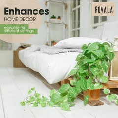 ROVALA Silk Plants for Home Decor Indoor in Pot Medium/Small, 01 Light Green