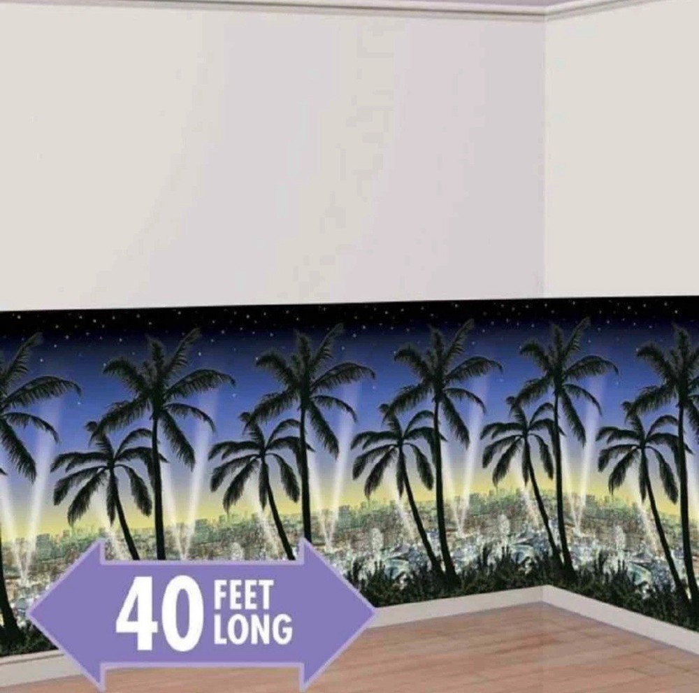 Hollywood City Scape Stars Scene Setter Theme Party Wall Decoration Room Roll