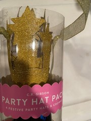 C R Gibson Party Hat Pack Small Party Hats 6 Top Hats 6 Gold Crowns *NEW/OPEN q2