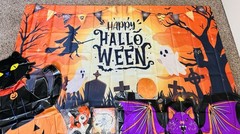 67 Pcs Happy Halloween Party Decoration Halloween Bat Supplies Pumpkin Balloons