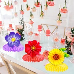 10 PCS Summer Flower Honeycomb Centerpieces Multicolor Sunflower Daisy Decor