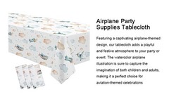 Airplane Party Decorations Tablecloth for Baby Shower Birthday – Disposable