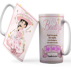 Recuerdos para Bautizo, Set 12 tazas de cerámica de 11oz Personalizadas
