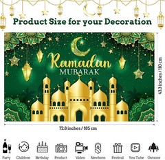 Eye-Catching Muslim Ramadan Photo Backdrop with Stars and Crescent Moon