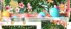 7x5ft Aloha Backdrop Tropical Luau Party Decorations Hawaiian Backdrop for Party