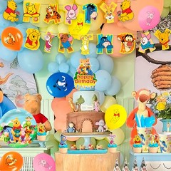 Disney Winnie The Pooh Party Tableware Supplies Birthday Decor Plates Banner Cup