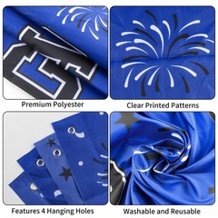 Graduation Decorations 2026 Blue Graduation Banner 66.1″ X 33.8″ Graduation Back