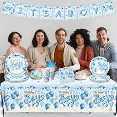 Blue Baby Shower Decorations for Boy, It’s a Boy Baby Shower Party Supplies w…