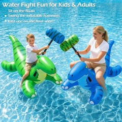 Pool Games Toys Floats -2Pack Inflatable Dinosaur Pool Floats with Blow Up To…