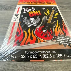 Rock-n-Roll Rock On Wall Decorating Kit Birthday Party Supplies Over 5ft In/Out
