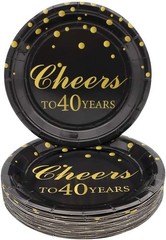 Elegant 7-Inch Disposable Paper Plates – Perfect for 40th Birthday Celebrations