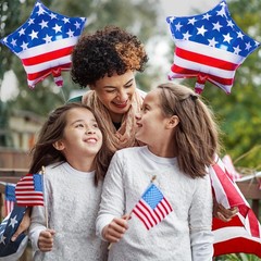 10 Pack 18 Inch American Flag Star Foil Balloons, Patriotic USA Helium Mylar …