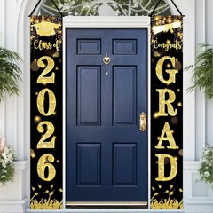 2026 Graduation Decorations Porch Banner Outdoor 72 inches x 12 inches, gold