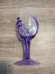 Purple Skeleton Hand Plastic Wine Glass Goblet Bar Prop Party 7″h