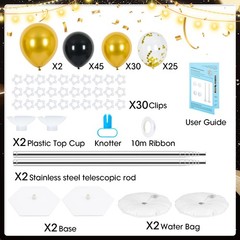 Balloon Column Stand with 102 Balloons, Balloon Column Kit Set of 2, Metal Ba…