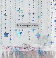 Iridescent Party Decorations Star Circle Garland 4 7Ft Strands – A0216