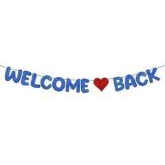 Fulmoon Pre Strung Welcome Back Glitter 13.12 ft x 6.3 inches, Blue, red