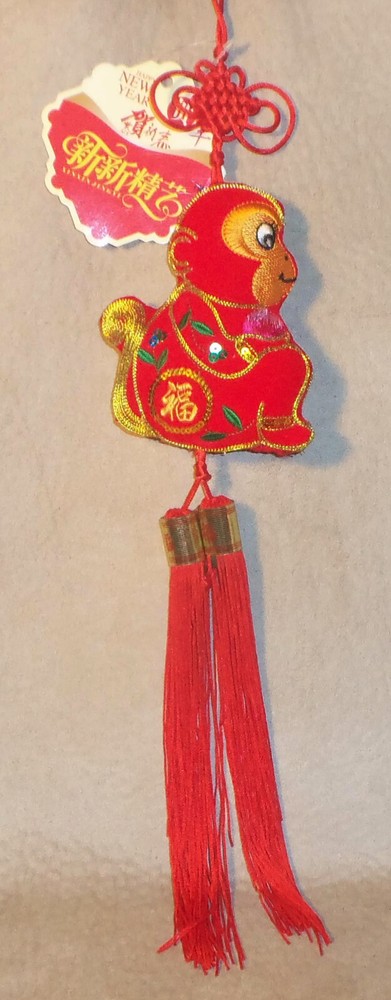 Chinese New Year of Monkey Decor Tassel Plush Festive Home 19″ Hanging Ornament