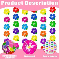 Hawaiian Hibiscus Flowers Garlands 6PCS Tropical Party Decoration Luau Aloha Han