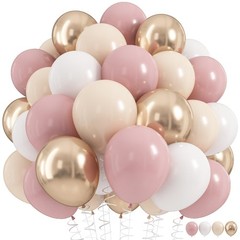 Dusty Pink Balloons, 60Pcs Pastel Light Pink and White Balloon Beige Sand Whi…