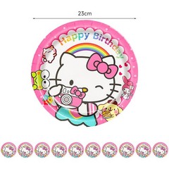 81 pcs, Hello Kitty birthday party supplies, Kitty Cat decorations 10 guests.