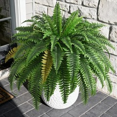 2PCS 45in Fake Ferns- Large Artificial Plants Outdoor, UV 2 Pcs, Green