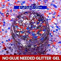 80g Red White Blue Body Glitter Gel – Perfect for 4th of July Celebrations