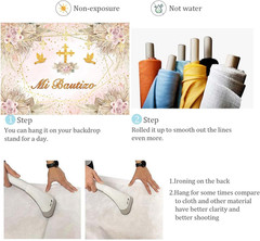 Mi Bautizo Backdrop Boho Baptism God Bless First Holy Communion Party | Backgrou