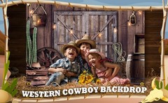 6.6 x 9.2 ft Western Party Backdrop Western Cowboy Party Decoration Wild West