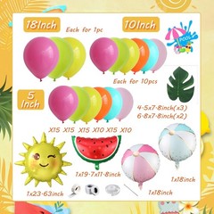 156Pcs Summer Balloon Arch Kit, Pool Party Decorations, Sun Watermelon Beach …