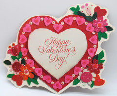 10-piece Set Valentines Diecut Cutouts 1979 Current Vintage Decoration Felt-Look