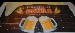 Retro Rustic Wooden Board Photography Backdrop Cheers and Beers Mug Photo 5x3ft