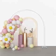 White/Gold Metal Arch Wedding Stage Decor Flower Balloon Stand 11.02lbs Capacity
