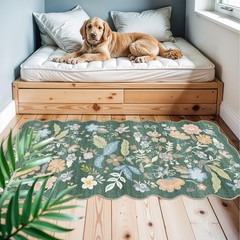 2×4 Rug Washable for Entryway – Non-Slip 2′ x 4′ (Rectangular), Green