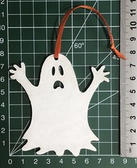 Halloween Hanging decorations. Laser Cut Painted Plywood. With Ribbons Pack 1